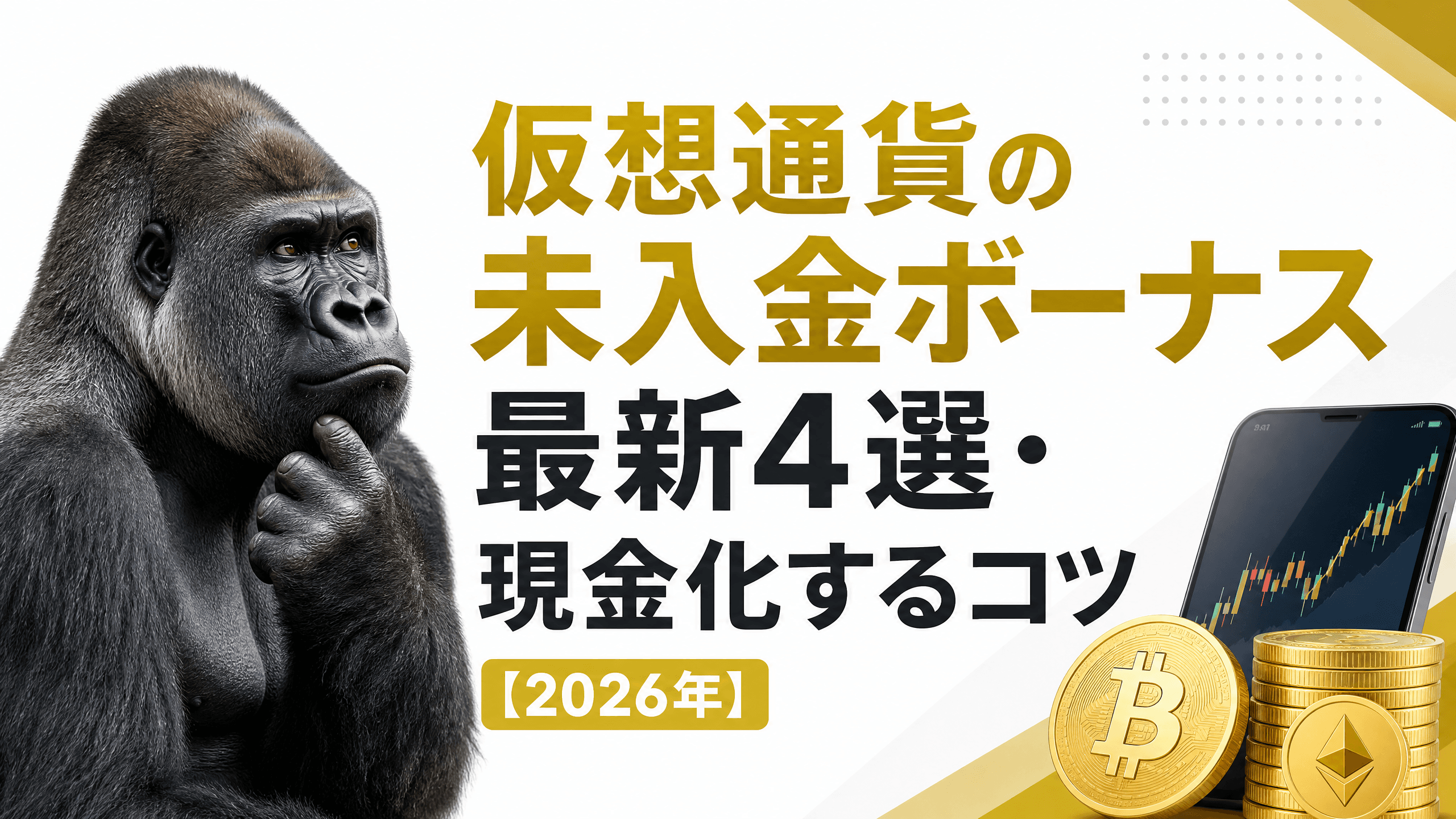 仮想通貨の未入金ボーナス最新4選・現金化するコツ【2026年】